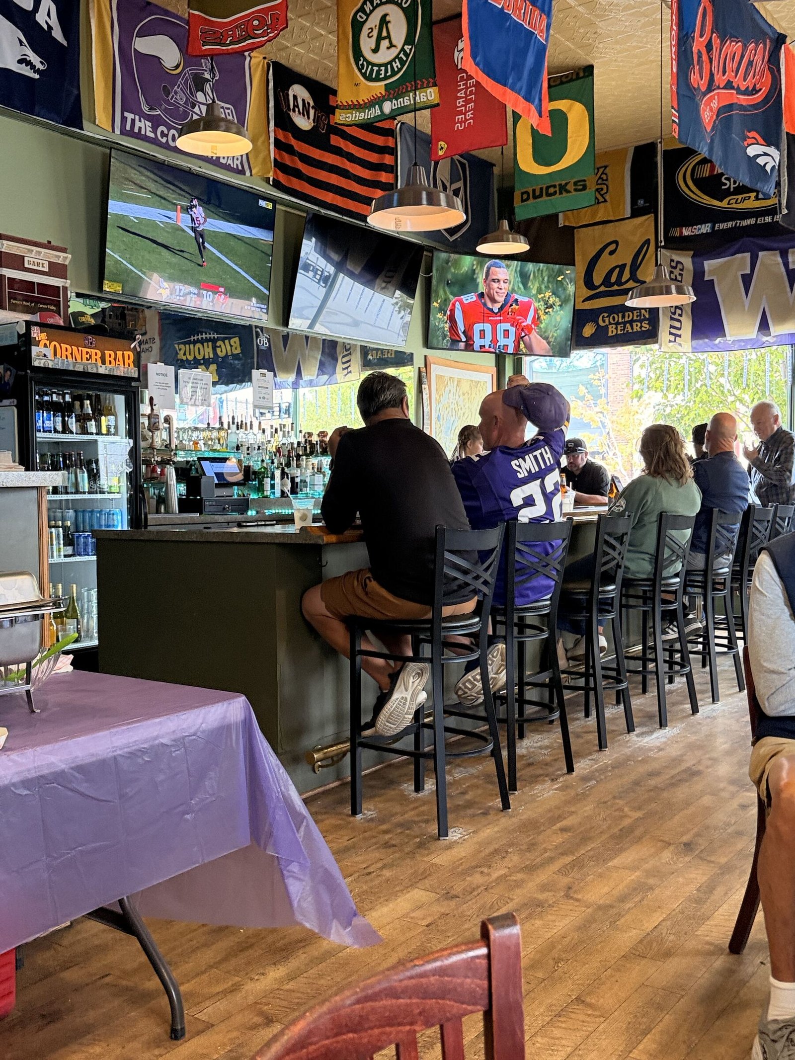 The full bar on a Sunday, every stool taken